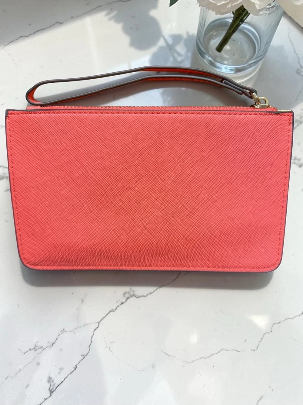 Kate Spade Saffiano Leather Coral Wristlet
